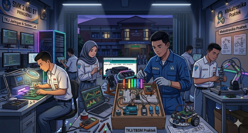 Siswa TKJ SMK 2 Mei 87 Pringsewu Mulai Kembangkan Teknologi IoT dan Robotika